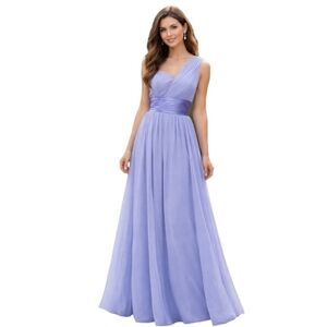JIAYUANXI Lavender One Shoulder Chiffon Bridesmaid Maxi Dress XS Formal Prom NWT